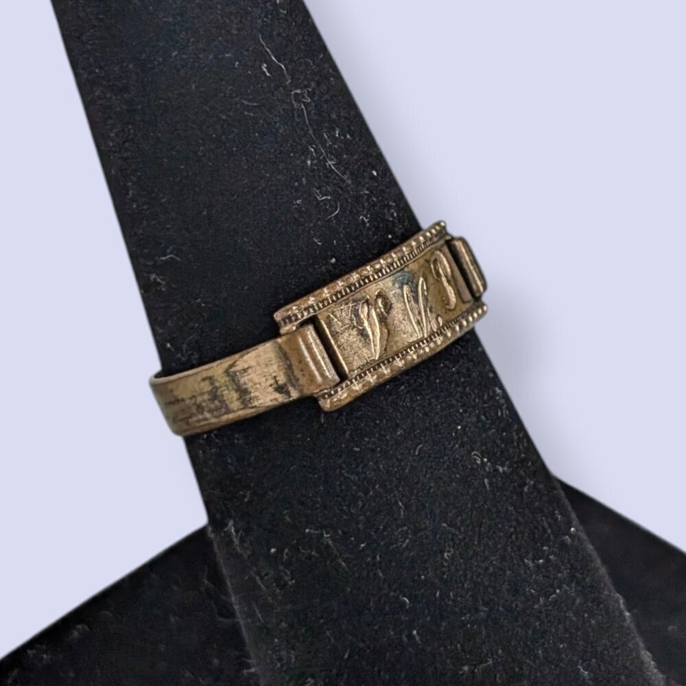 Antique Etched Plate Ring